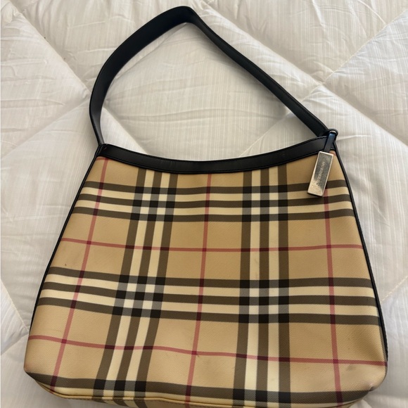 Burberry Beige and Black Plaid Shoulder Bag - Picture 1 of 10